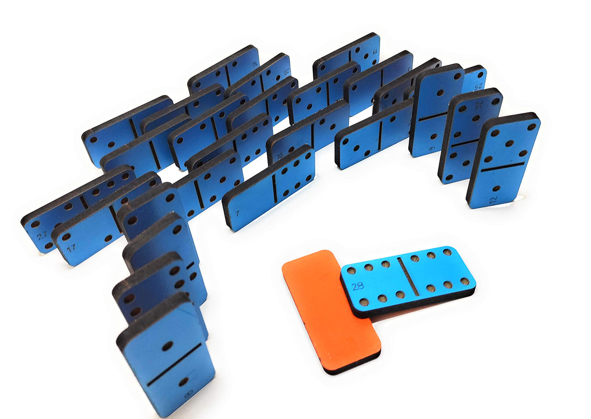 Wooden Double-Six Dominoes – 28 Large Pieces