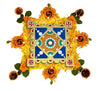 Ready-to-Use Wooden Rangoli Mat with Mirror Work – T438_C