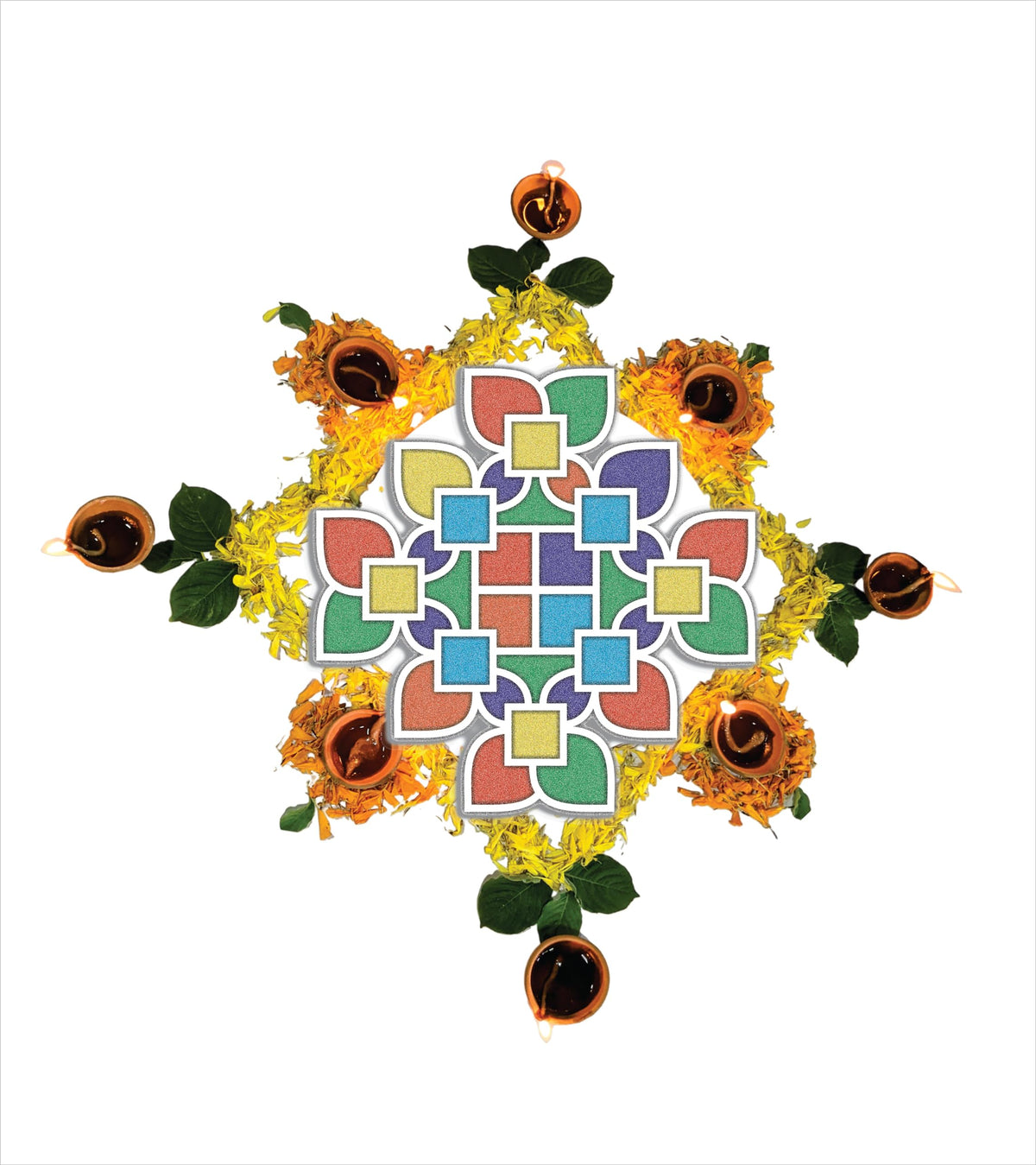 Reusable Rangoli Template Mat – Design 32