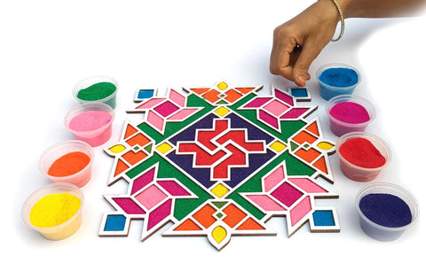 Reusable Floating Rangoli Mat – Design S, 11.5 Inch