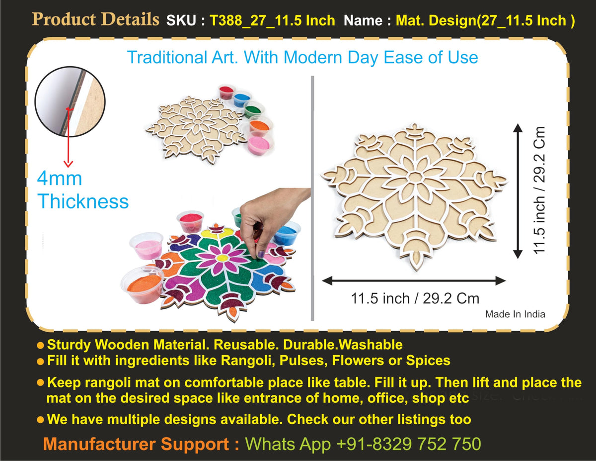 Reusable Floating Rangoli Mat – Design 27