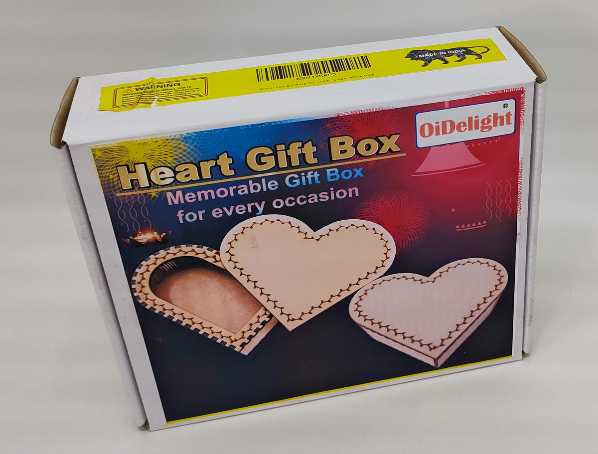 OiDelight Paintable Heart-Shaped Wooden Storage Box – 5 Inch (2)