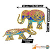 Hand-Painted Wooden Elephant Stands – Mirror-Image Pair with Mirror Work
