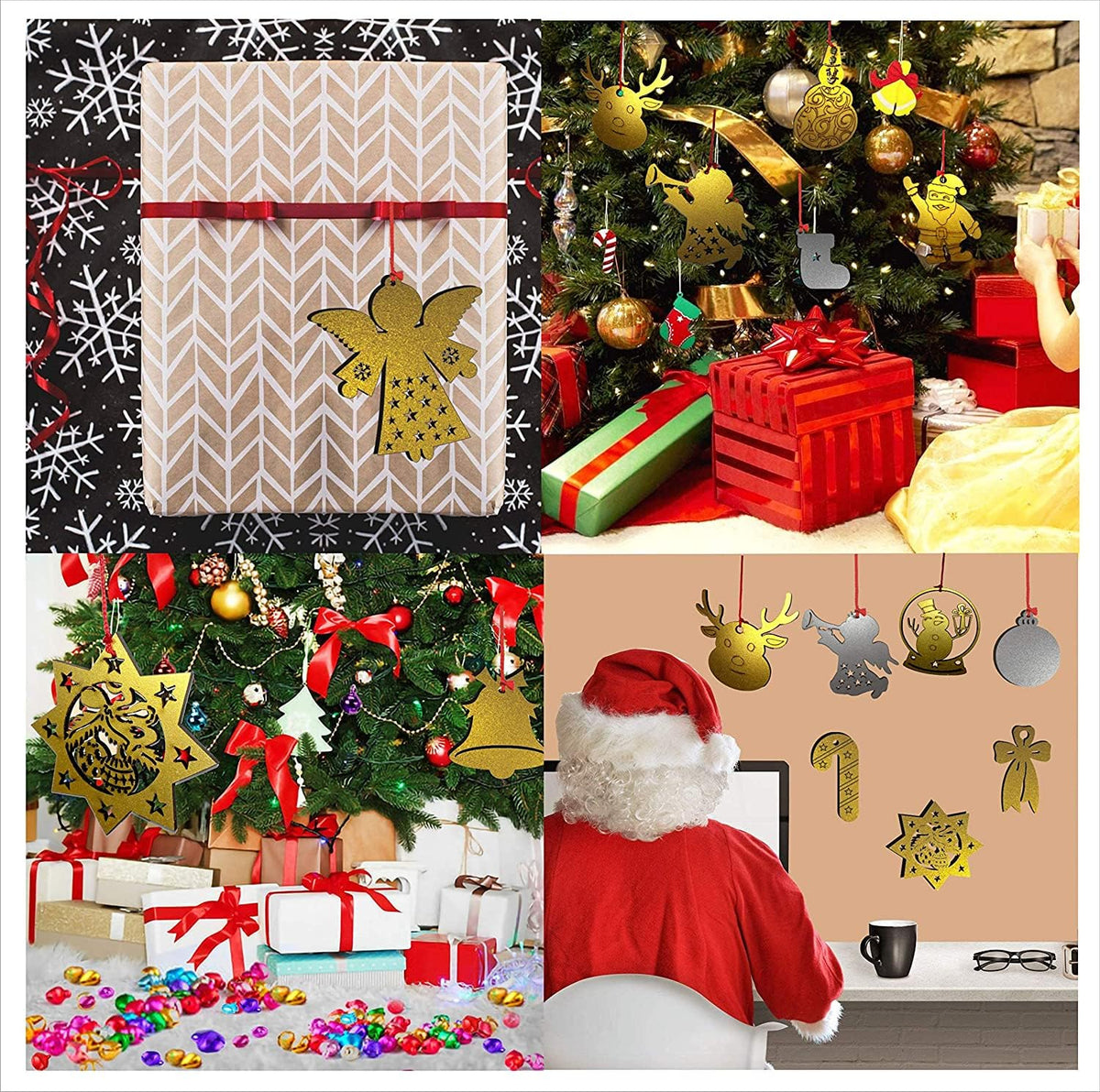 Gold/Silver Foam Christmas Ornaments – 50 Pieces, 23 × 9 cm & 27 × 2 cm