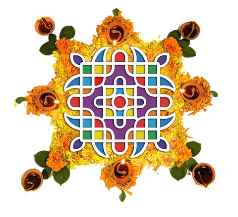 Reusable Floating Rangoli Mat – Design 93, 11.5 Inch