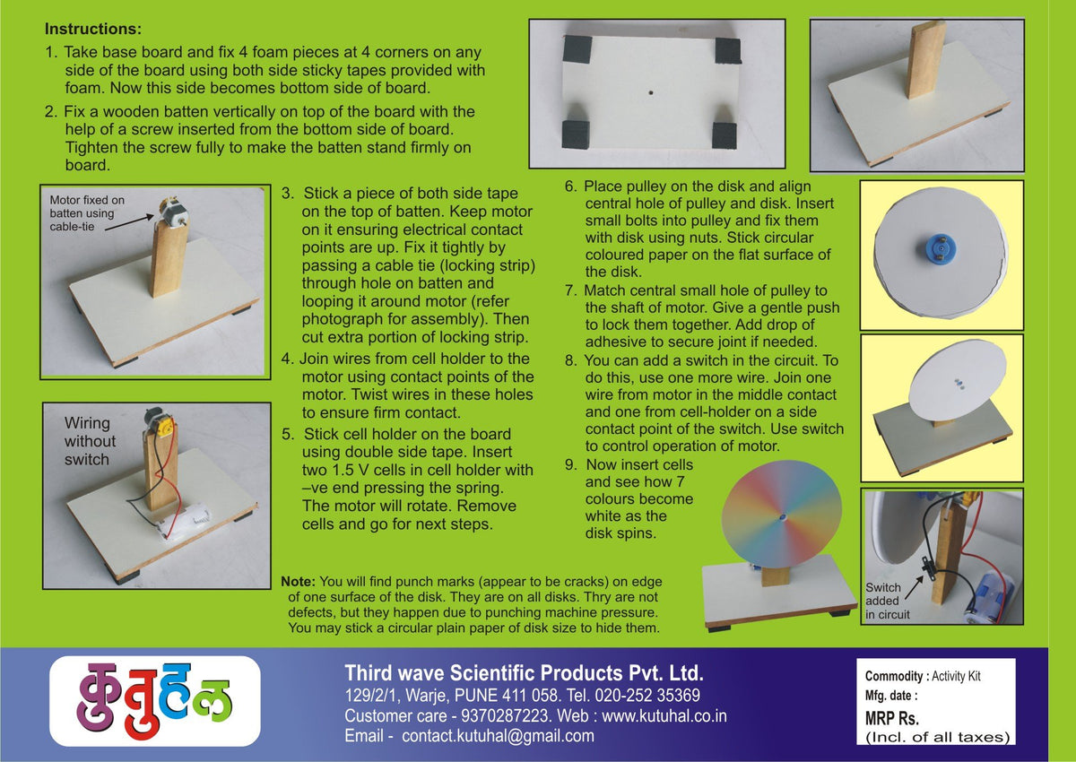 DIY Motorised Newton's Disc Kit – Multicolour