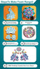 Peacock & Mandala Floating Rangoli – 9 Pieces with Lotus, Diya & Laxmi Paduka