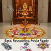 StepsToDo Lotus Rangoli Set of 4 | 10x8 Inch Floating & Washable Lotus Rangoli Mats | Easy Rangoli for Diwali, Pooja & Festival Decor | Reusable, Lightweight & Multipurpose Decoration