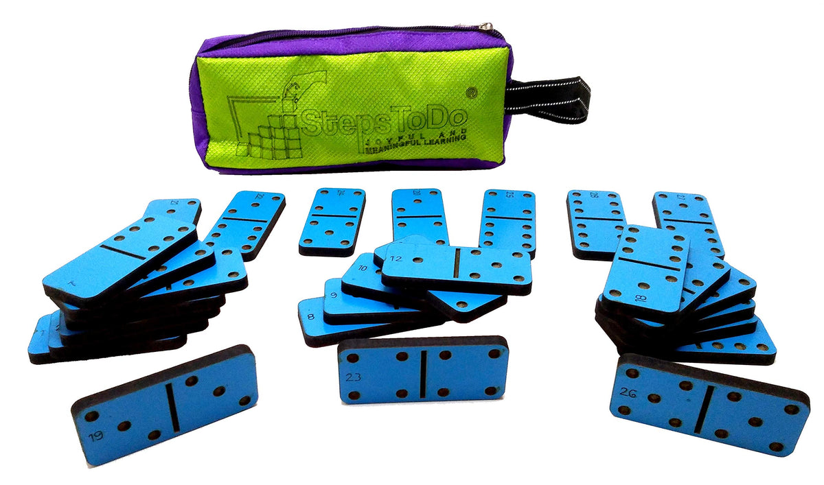 Wooden Double-Six Dominoes – 28 Large Pieces