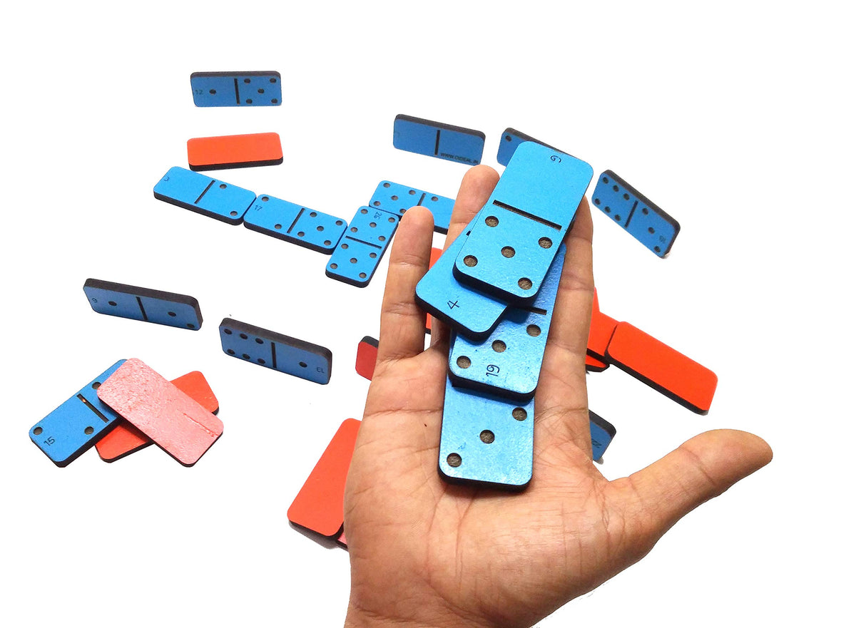Wooden Double-Six Dominoes – 28 Large Pieces