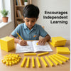 StepsToDo Base Ten Blocks Set – 131 Pieces Yellow Math Manipulative | Ones Tens Hundreds Thousand Blocks | Place Value Learning for Kids, Teachers & Classroom (Blocks Only – No Box, No Book, No Mat)