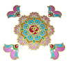 Ready-to-Use Wooden Rangoli Mat with Mirror Work – T438_D