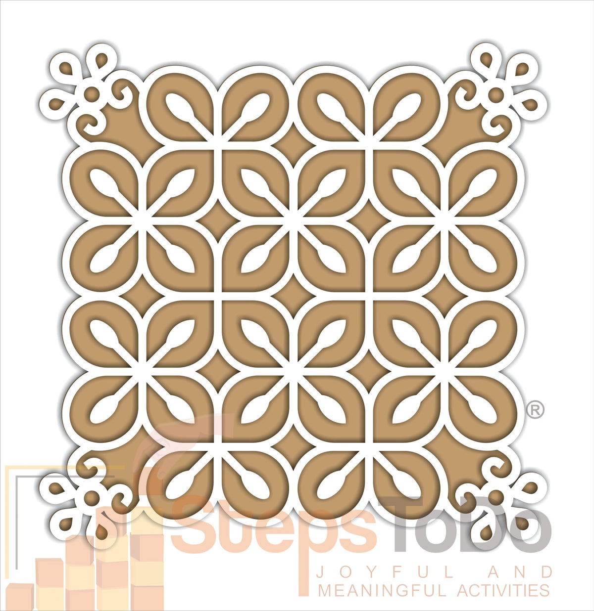 Reusable Floating Rangoli Mat – Design 30, 11.5 Inch
