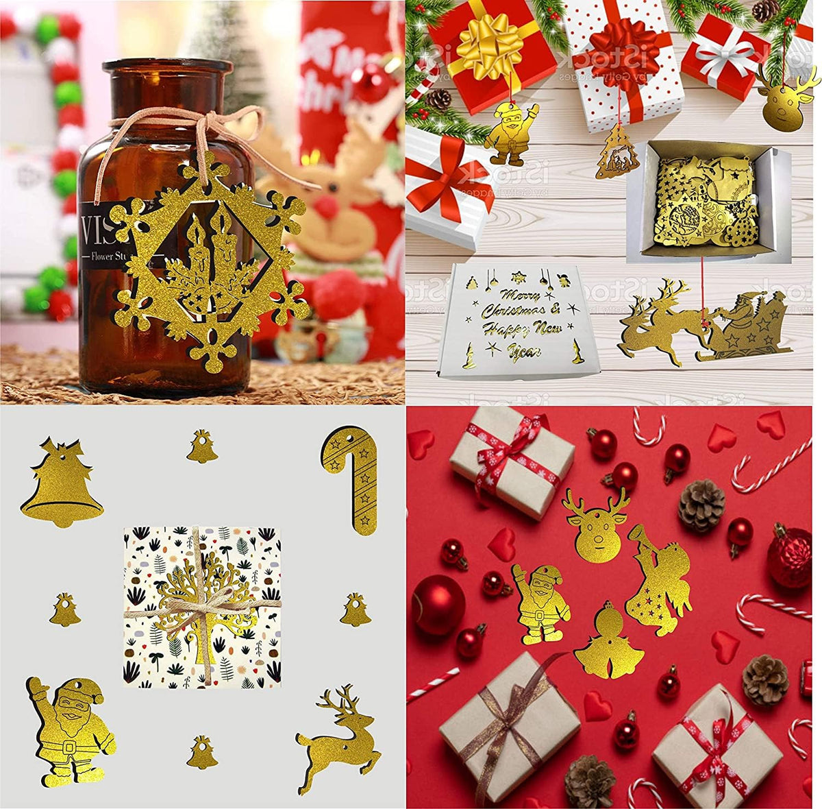 Gold/Silver Foam Christmas Ornaments – 50 Pieces, 23 × 9 cm & 27 × 2 cm