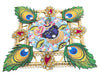 Shreenathji MDF Rangoli Set with Peacock Feather & Tealights – 9 Pieces