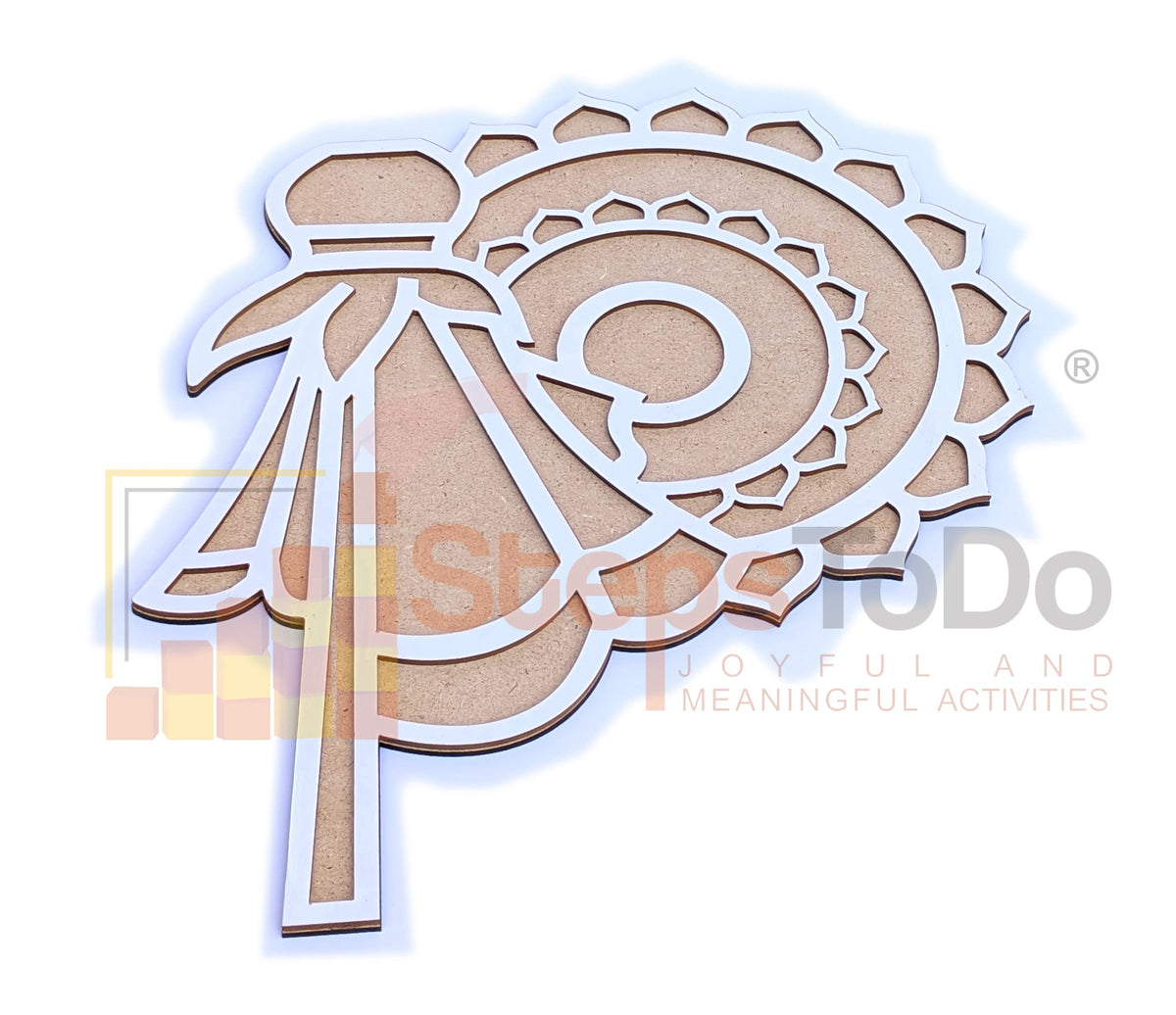 Reusable Rangoli Making Frame with Wooden Base