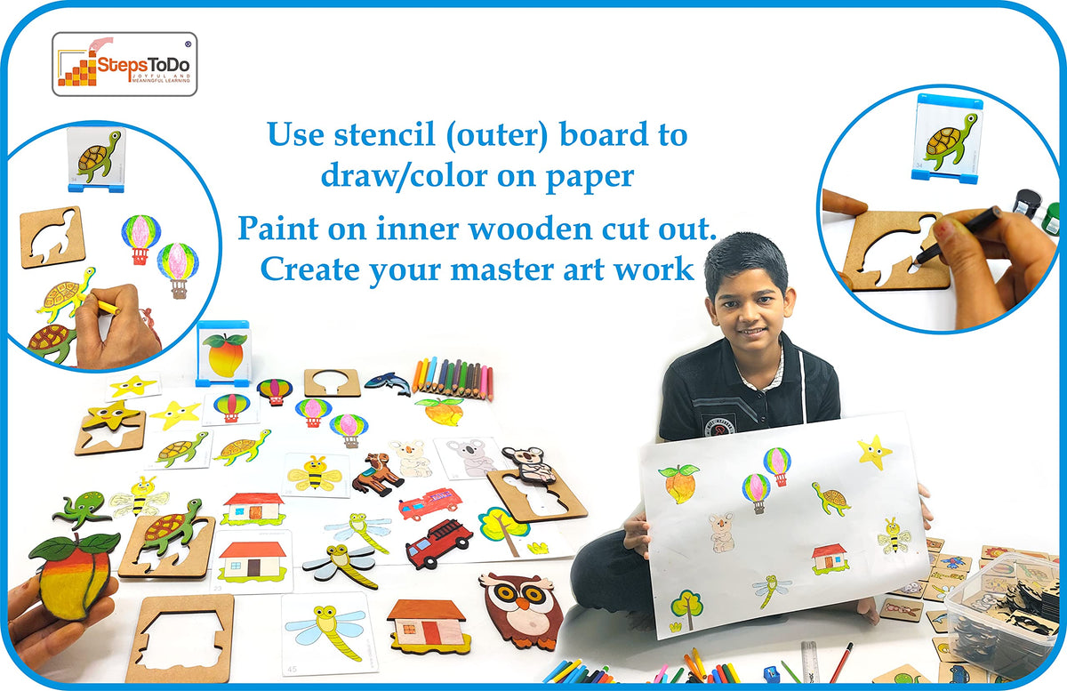 DIY Drawing, Colouring & Puzzle Stencil Kit