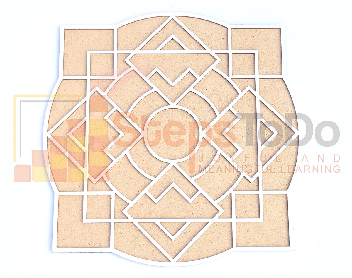 Reusable Floating Rangoli Mat – Design T, 11.5 Inch