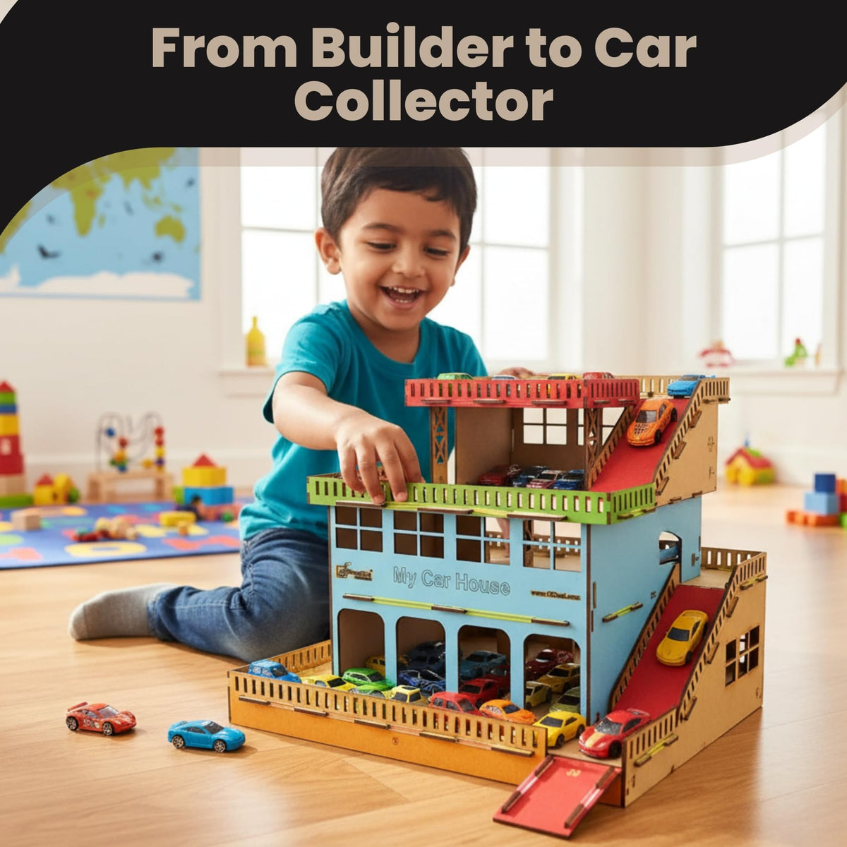 Parking Garage Build-and-Paint Kit – 41 × 41 cm