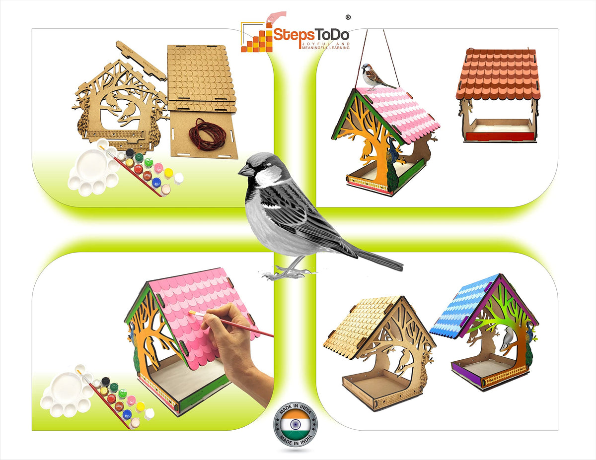 Wooden Birdhouse Build-and-Paint Kit
