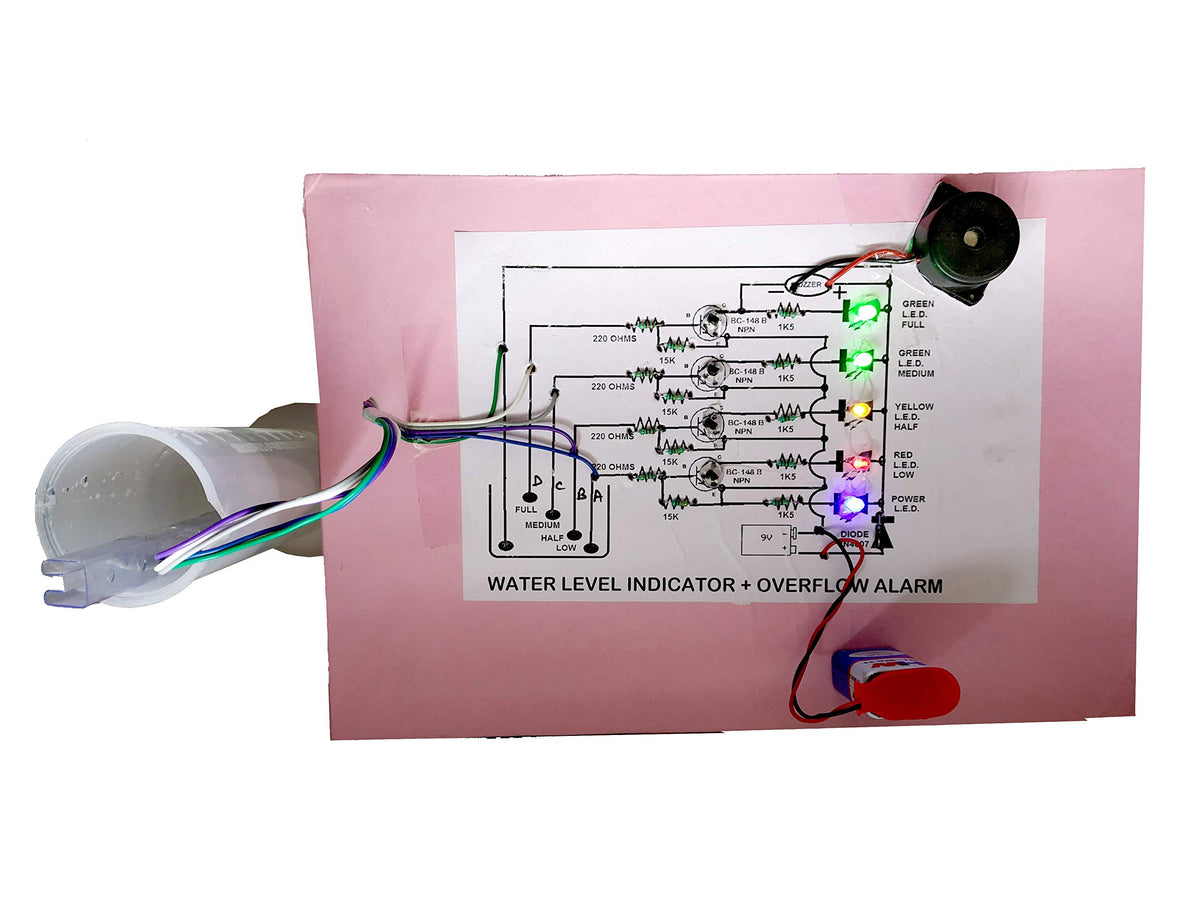 Water-level indicator and overflow alarm project