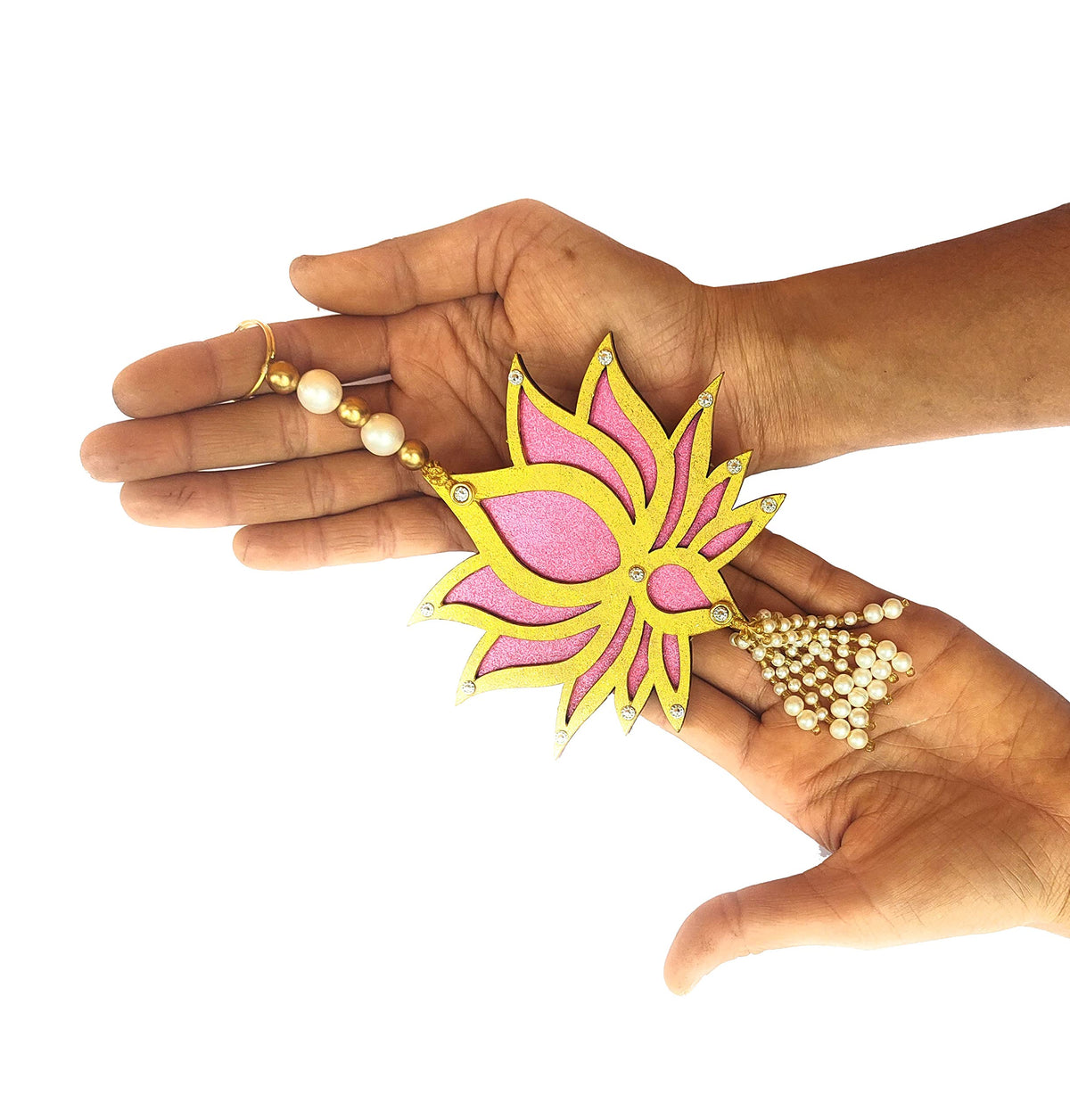 Lotus Wall Hangings – Pink & Golden (Sets of 6 to 24)