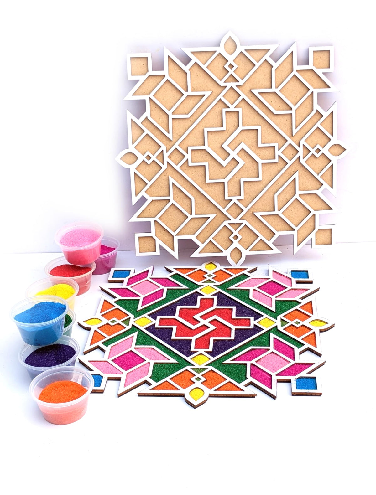 Reusable Floating Rangoli Mat – Design S, 11.5 Inch