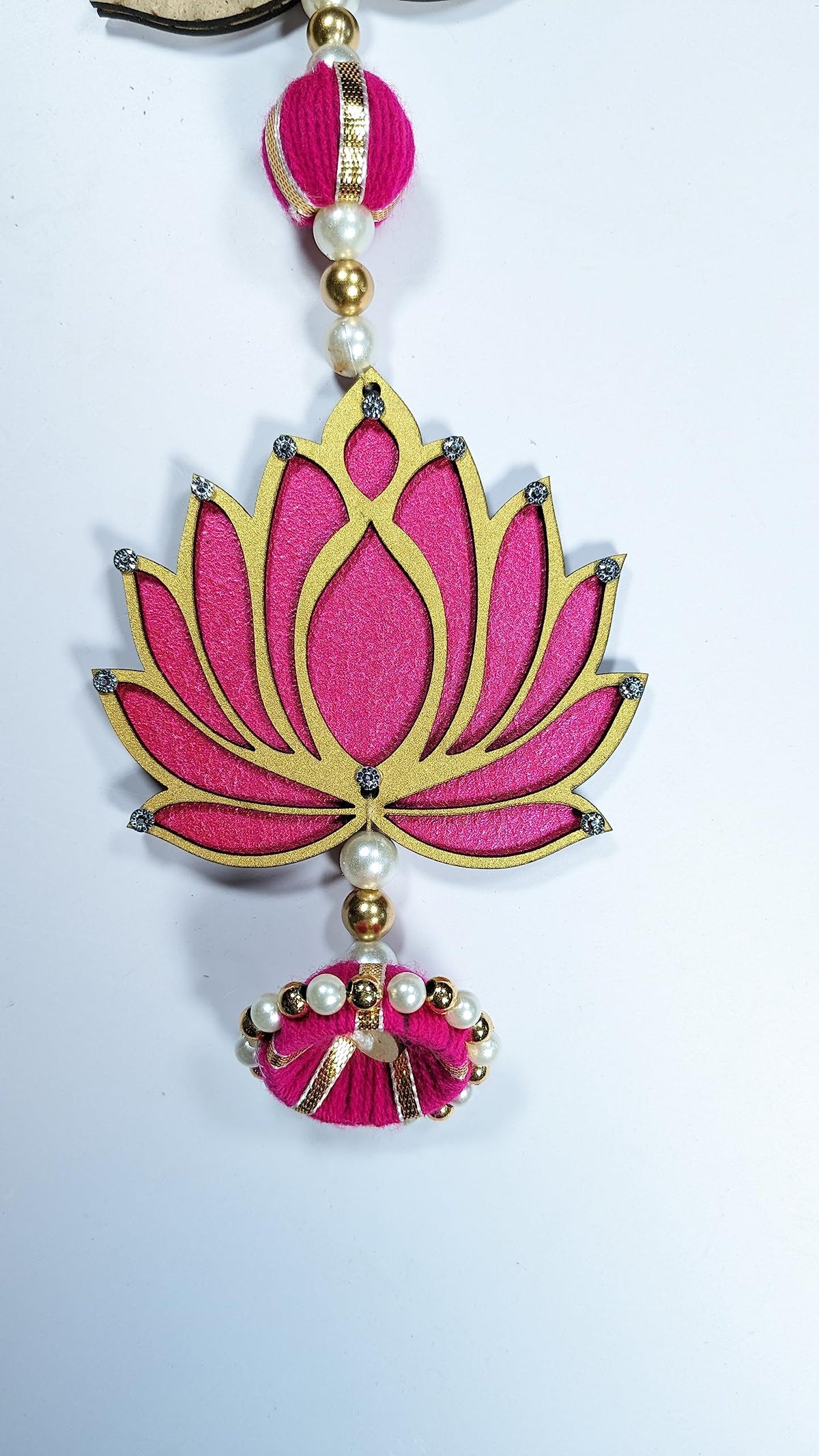 Handmade Pink Five-Tier Lotus Garlands (Large, 10")
