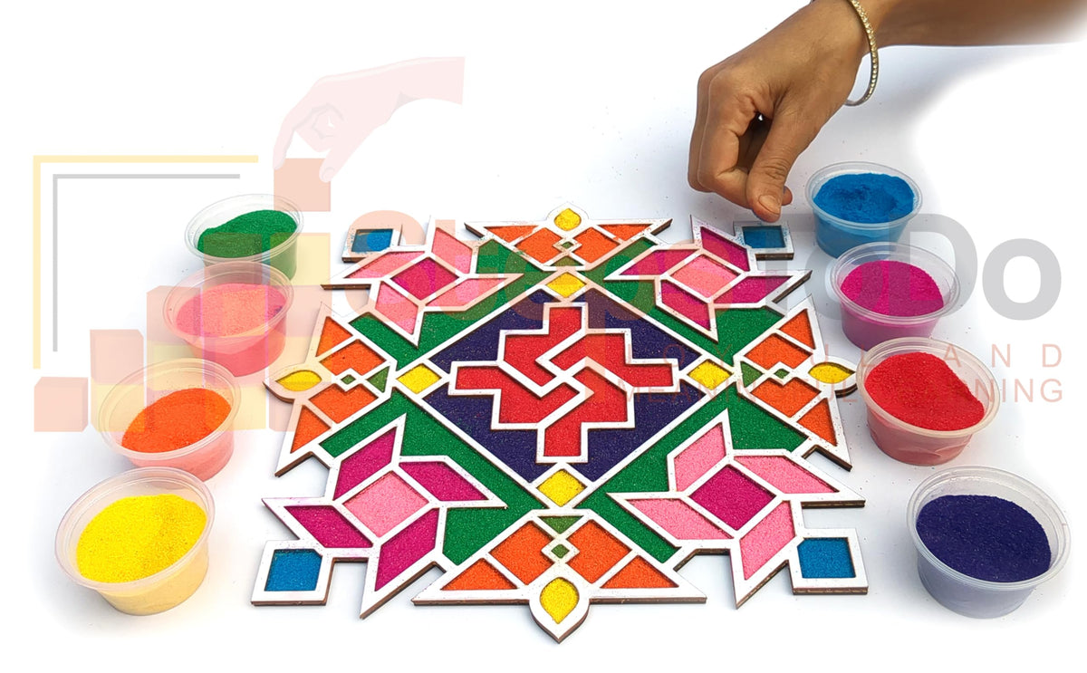 Reusable Floating Rangoli Mat – Design S, 11.5 Inch