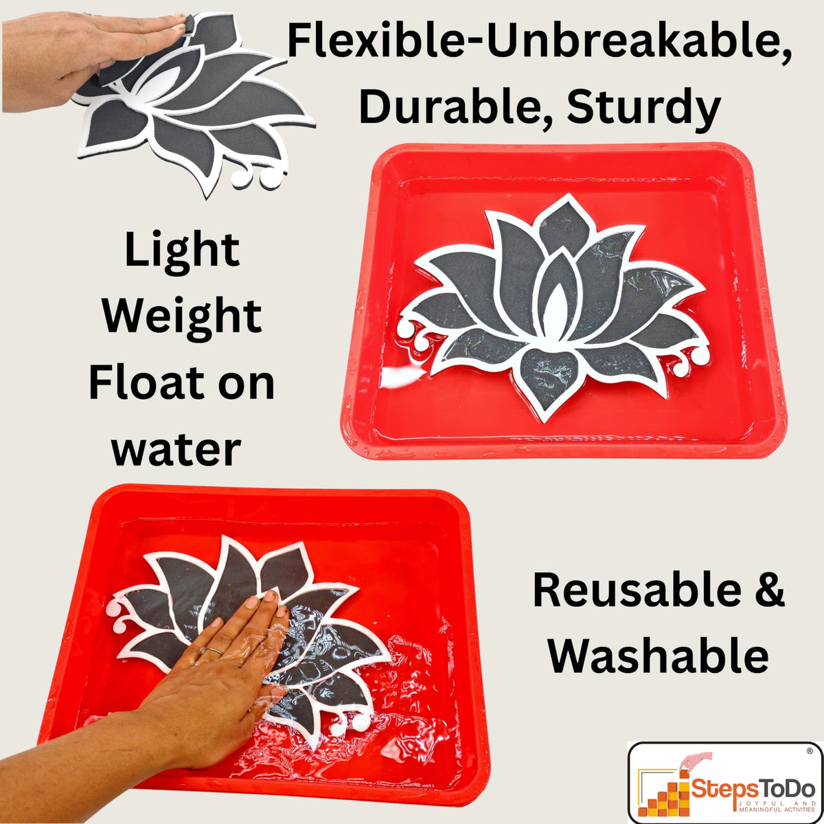 Reusable Rangoli Making Frame with Wooden Base