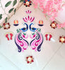 Floating Rangoli Set of 8 – 12-Inch Peacocks, 5.5/3.5-Inch Lotus, 2.5-Inch Diyas & 4-Inch Laxmi Foot