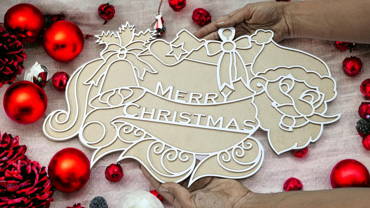 Reusable Floating Christmas Rangoli Mat – 18 Inch