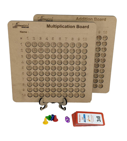 StepsToDo 10 Year Above Multiplication And Addition Board Game. 2-In-1 Learning Board Game. Montessori Teaching Learning Material.