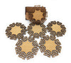 StepsToDo Wooden Tea Coasters. with Table Top Protection Layer. Set of 6 Drink Coasters.