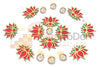 StepsToDo Bright Red, Green & Golden Lotus Flower Cutout | Hand Painted Cutouts | Wall Decor, Home Decor, Backdrops, DIY Rangoli, Festival Gift | Festival_Puja_Event Decoration (T393)