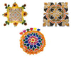 StepsToDo _ DIY Reusable Rangoli Wooden Mat (T346) | Combo pack of 3 Rangoli Mats of A,B,C Designs | Traditional Art with Modern Day Ease of Use (Size : 11.5 Inch of each mat)