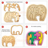 Set of 5 Wooden Jigsaw Puzzles. Paintable Animal Puzzle Set for Early Education and Home Schooling. Montessori Learning Toys (32 Wooden Pieces + 5 Wooden Frame) 5 Different Patterns (T294)