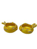 StepsToDo _ Clay Fish and Peacock Diya (Set of 4) | Handmade Earthen Clay Diya/Lamp | Home Decor | Festive Decoration (V0-93EP-PUCL)