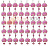 StepsToDo _ Bright Pink & Golden Lotus Hanging (Large) | 5 Tier Decorative Handmade Lotus Garlands/Wind Chime | Lotus Toran for Ganapati, Diwali, Dashera, Decorations, Festival Gift, Wedding Decoration (T408)