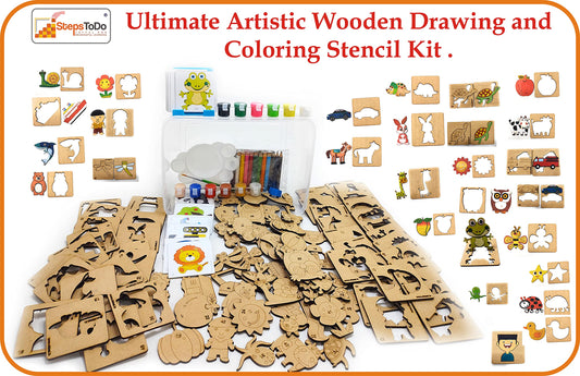 DIY drawing, colouring and puzzle stencil kit
