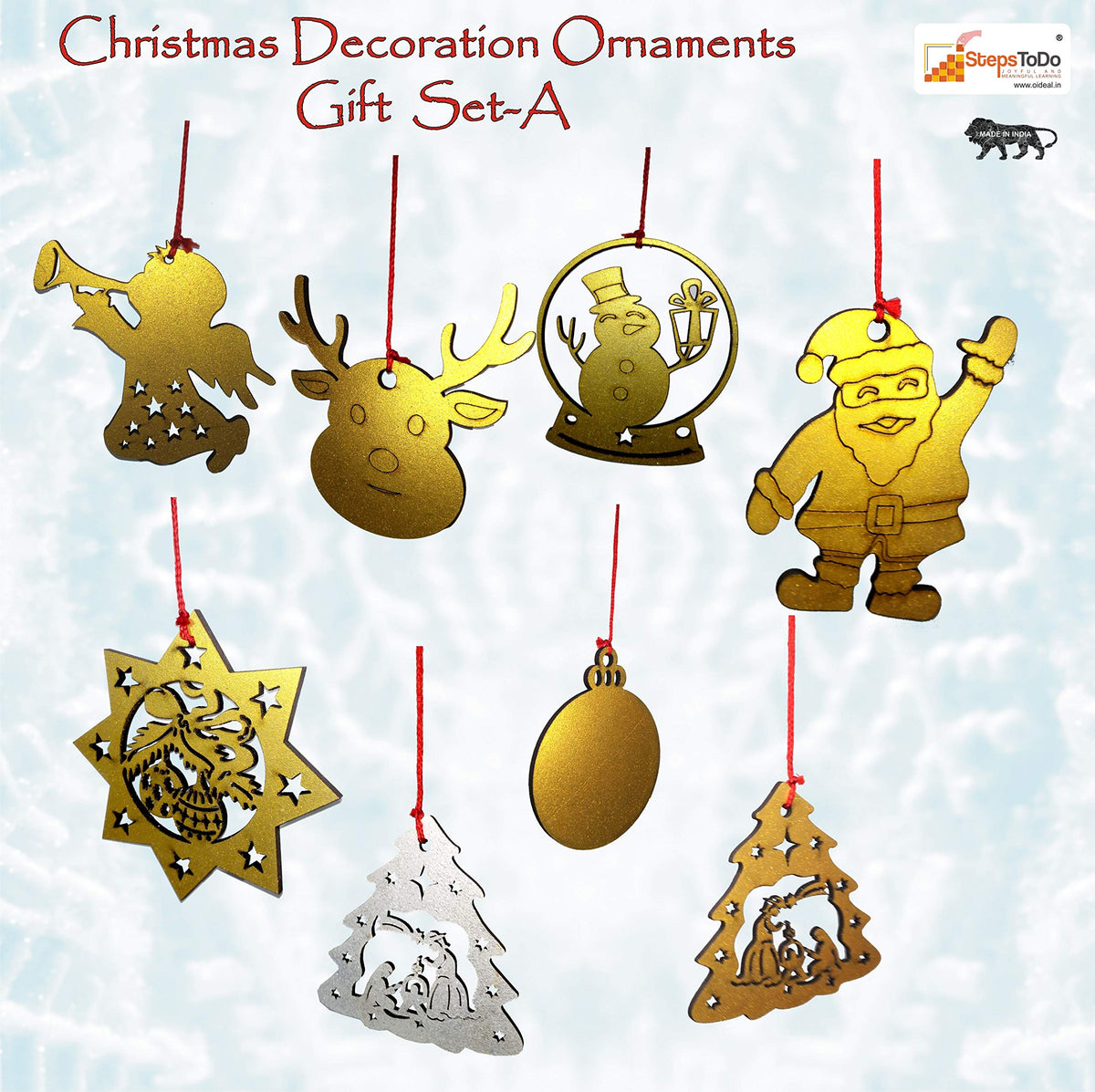 Christmas Ornaments – 50 Pieces: 23 × 9 cm & 27 × 2 cm, Gold/Silver
