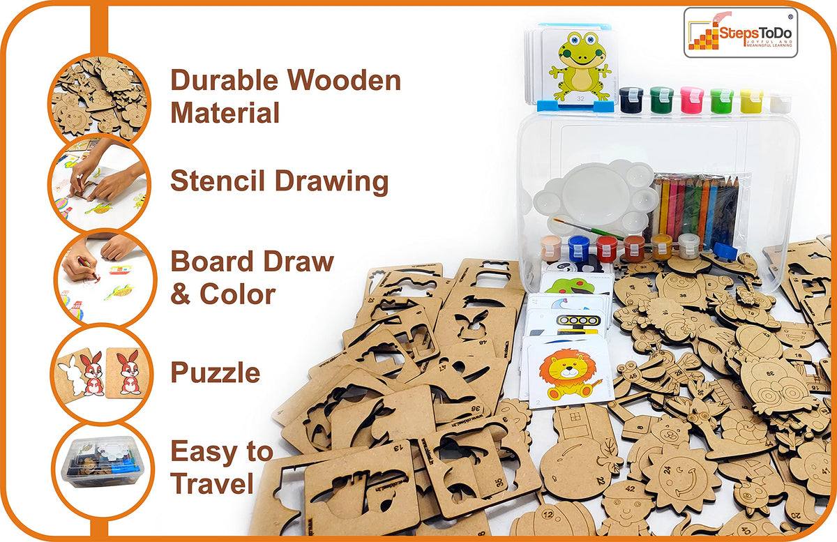 DIY Drawing, Colouring & Puzzle Stencil Kit