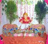 Hand-Painted Wooden Elephant Stands – Mirror-Image Pair with Mirror Work