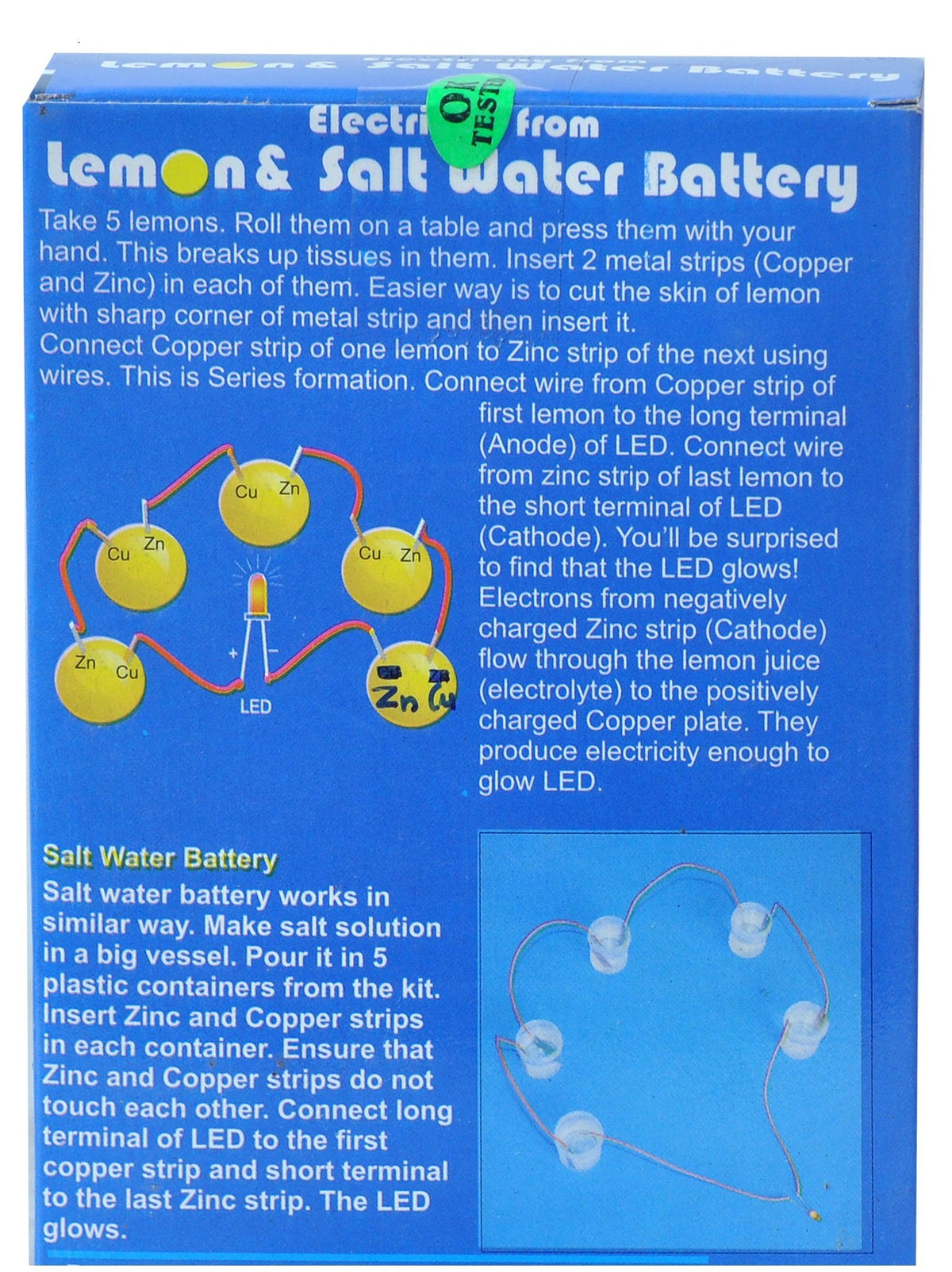 DIY Lemon & Salt Water Battery Kit – Multicolour