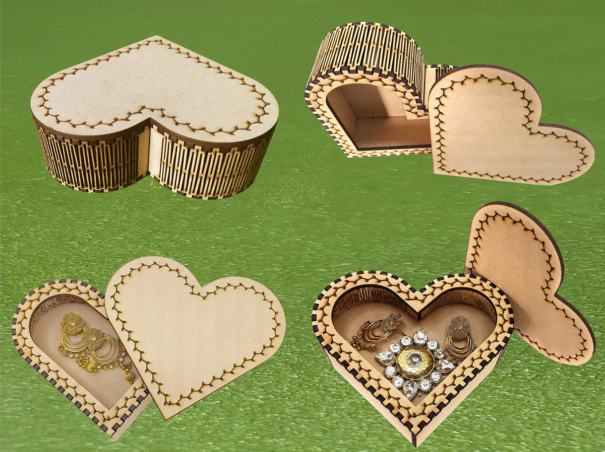 OiDelight Paintable Heart-Shaped Wooden Storage Box – 5 Inch (2)