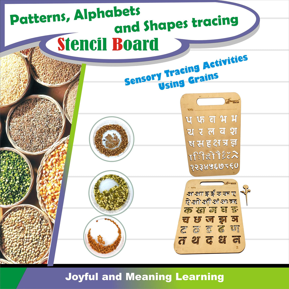 Wooden Hindi Alphabet Tracing Boards – Set of 2
