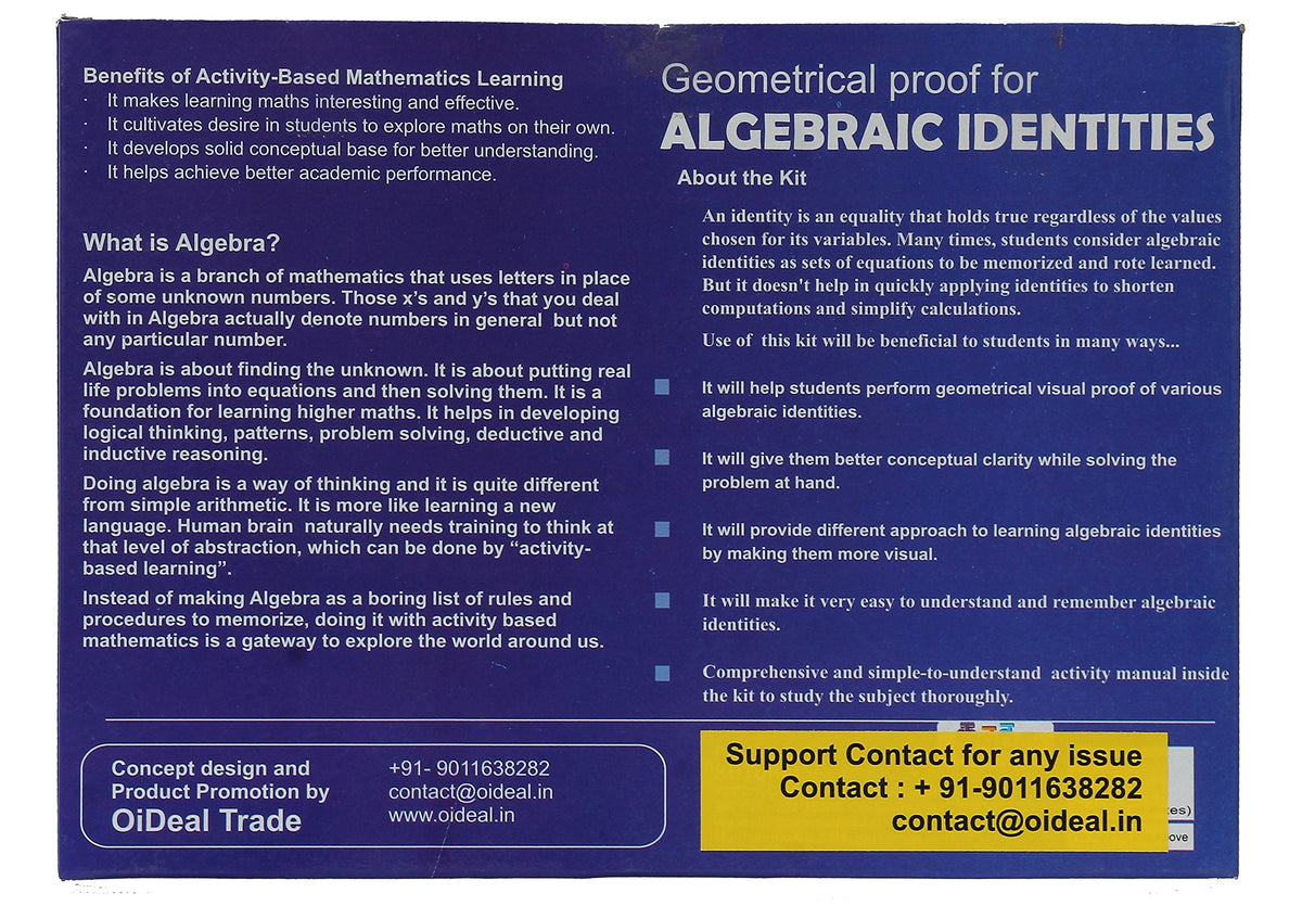 Algebraic Identities & Geometrical Proof Puzzle Kit