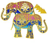 Hand-Painted Wooden Elephant Stands – Mirror-Image Pair with Mirror Work