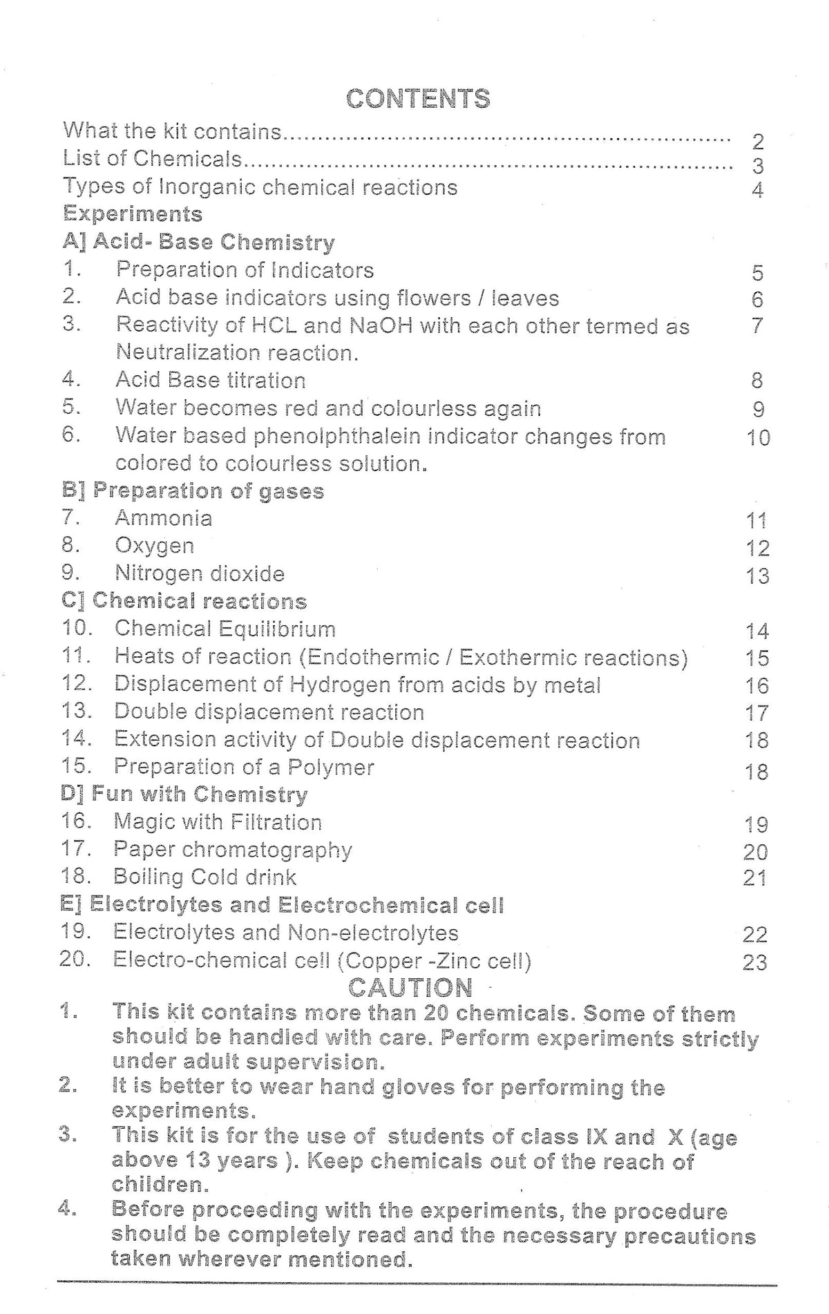 Chemistry Experiment Kit