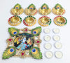 Radha Krishna MDF Rangoli Set with Peacock Feather & Tealights – 9 Pieces